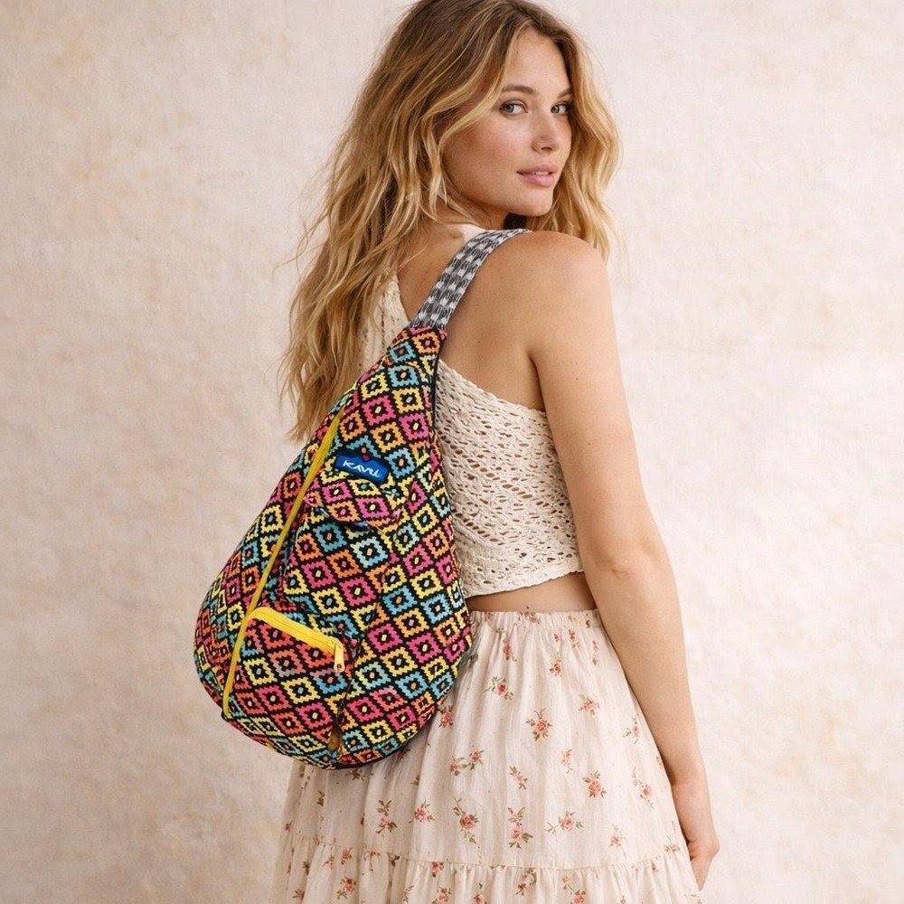 KAVU‎ Rope Sling Geometric Crossbody Backpack